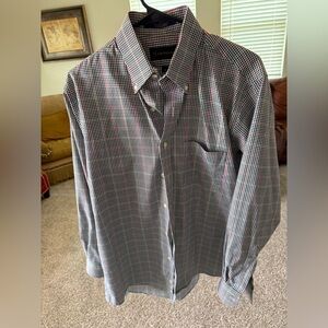Allen Edmonds Men's Checkered Shirt - Black and Red, Size M